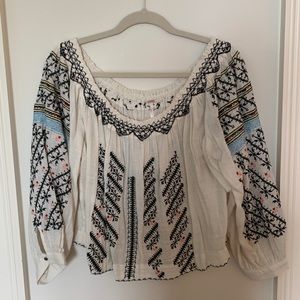 free people embroidered off the shoulder top